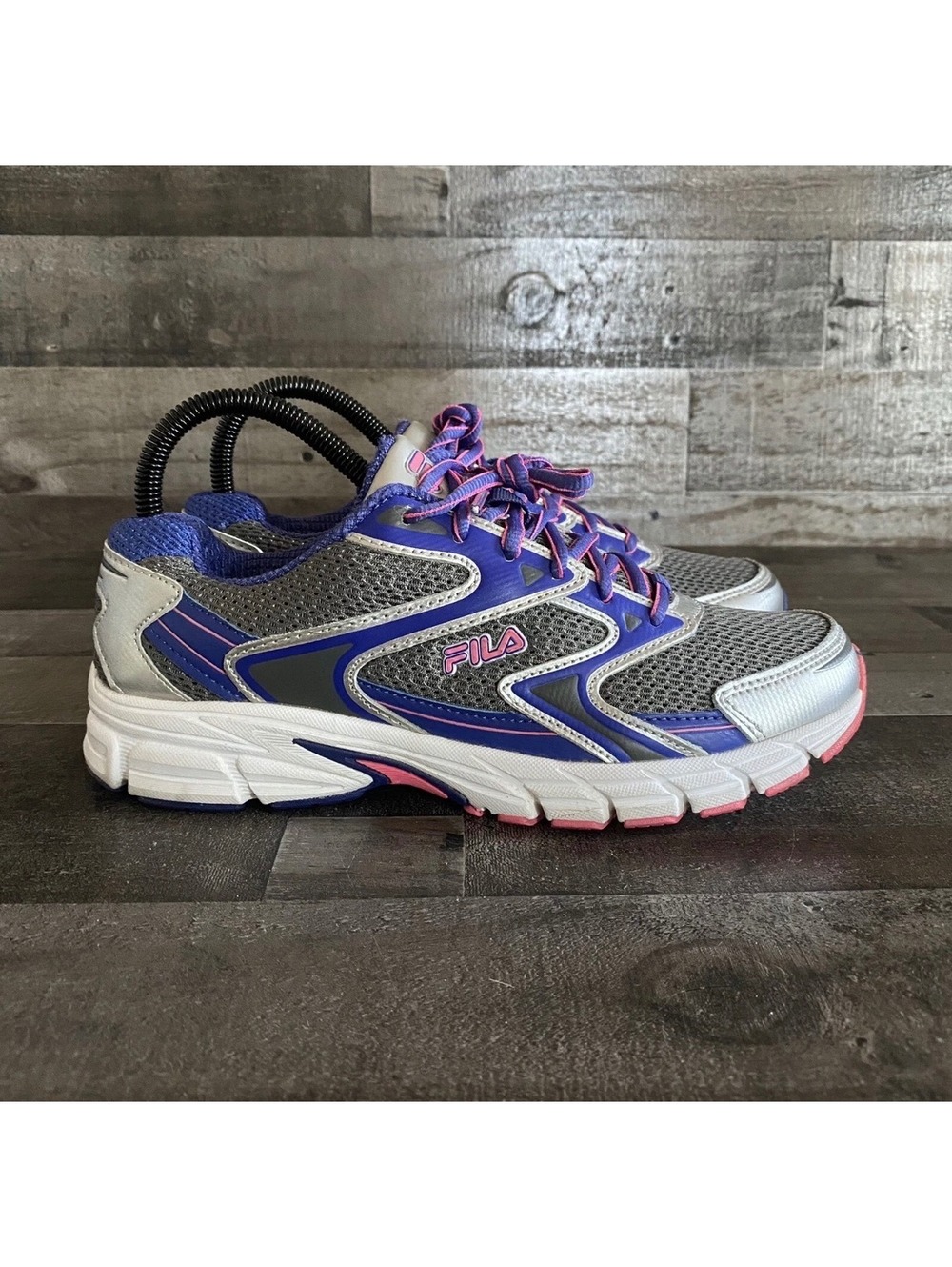 Fila Womens Memory Speedchaser Athletic Running Shoes Purple Grey Pink Size 8